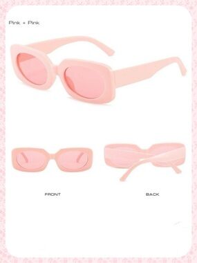 🕶PINK ON PINK SEXY SOPHISTICATED LUXURY RECTANGLE RETRO STATEMENT SUNNIES
